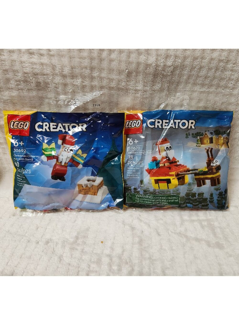 LEGO CREATOR - Set of TWO (2) Christmas Santa Claus Building Sets - NEW